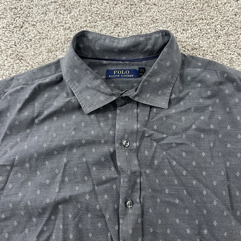Polo Ralph Lauren Shirt Mens XXL Diamond‎ Classic Pony Preppy Casual Long Sleeve
